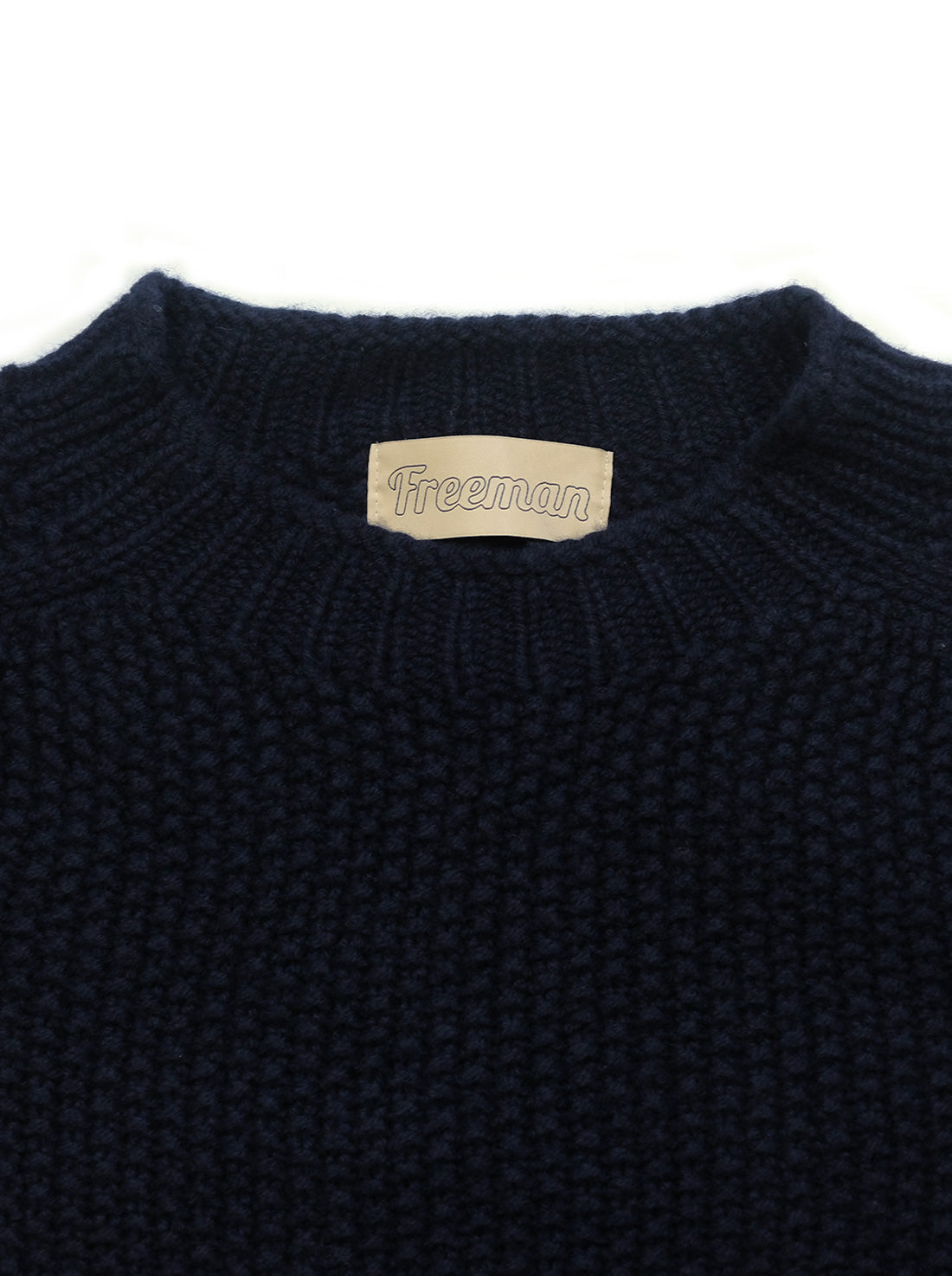 Moss Stitch Wool Sweater - Dark Navy