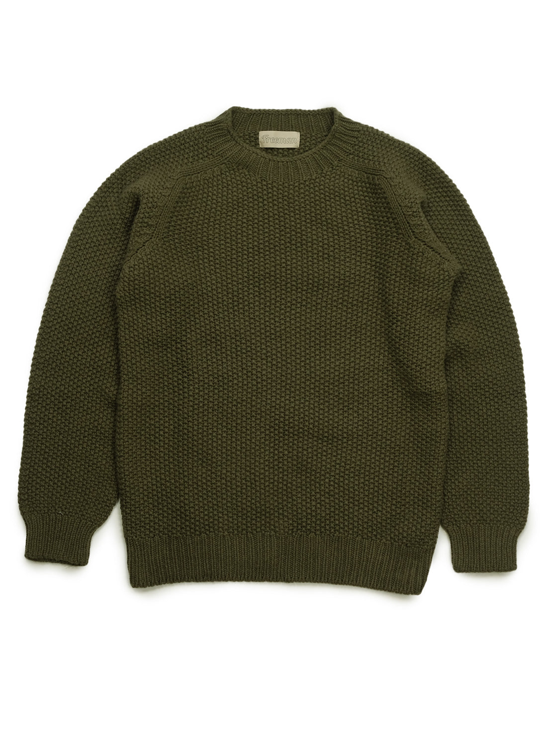 Moss Stitch Wool Sweater - Olive Dunn