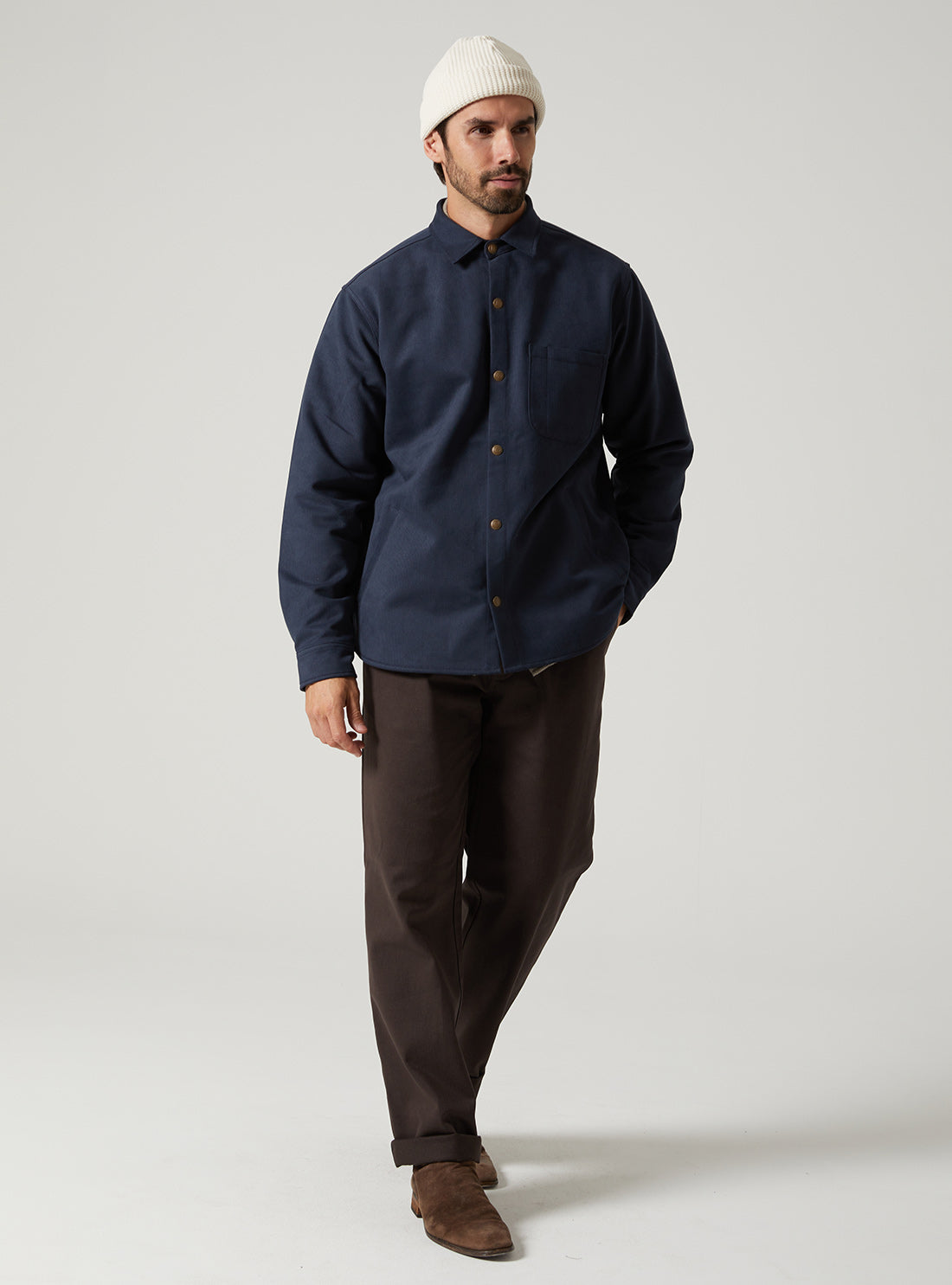 Heartwood Overshirt - Slate Blue Bedford