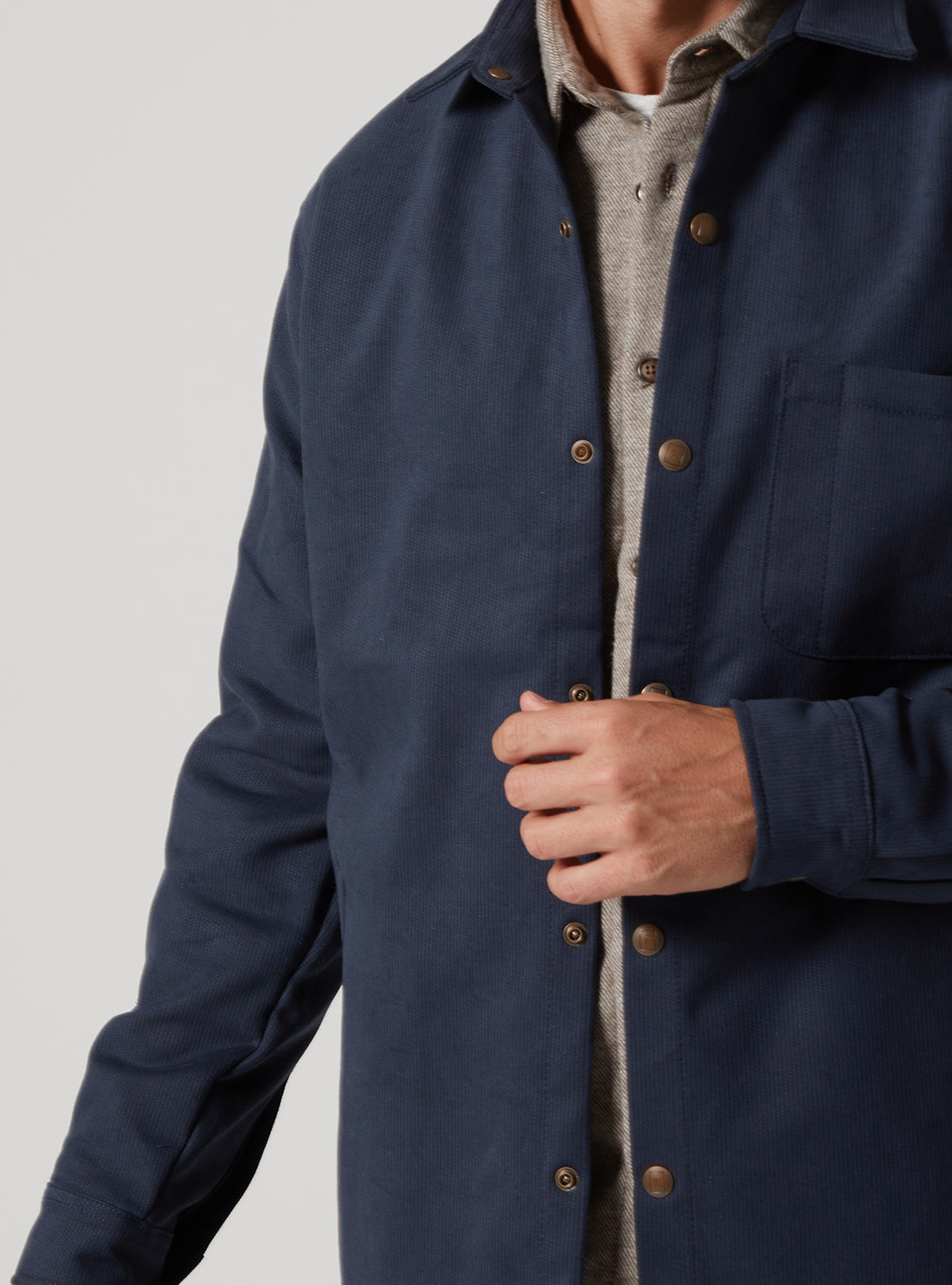 Heartwood Overshirt - Slate Blue Bedford