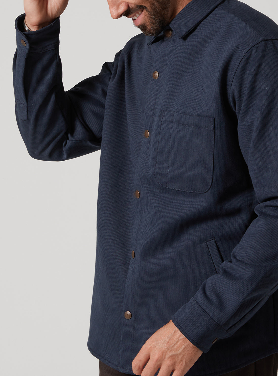 Heartwood Overshirt - Slate Blue Bedford