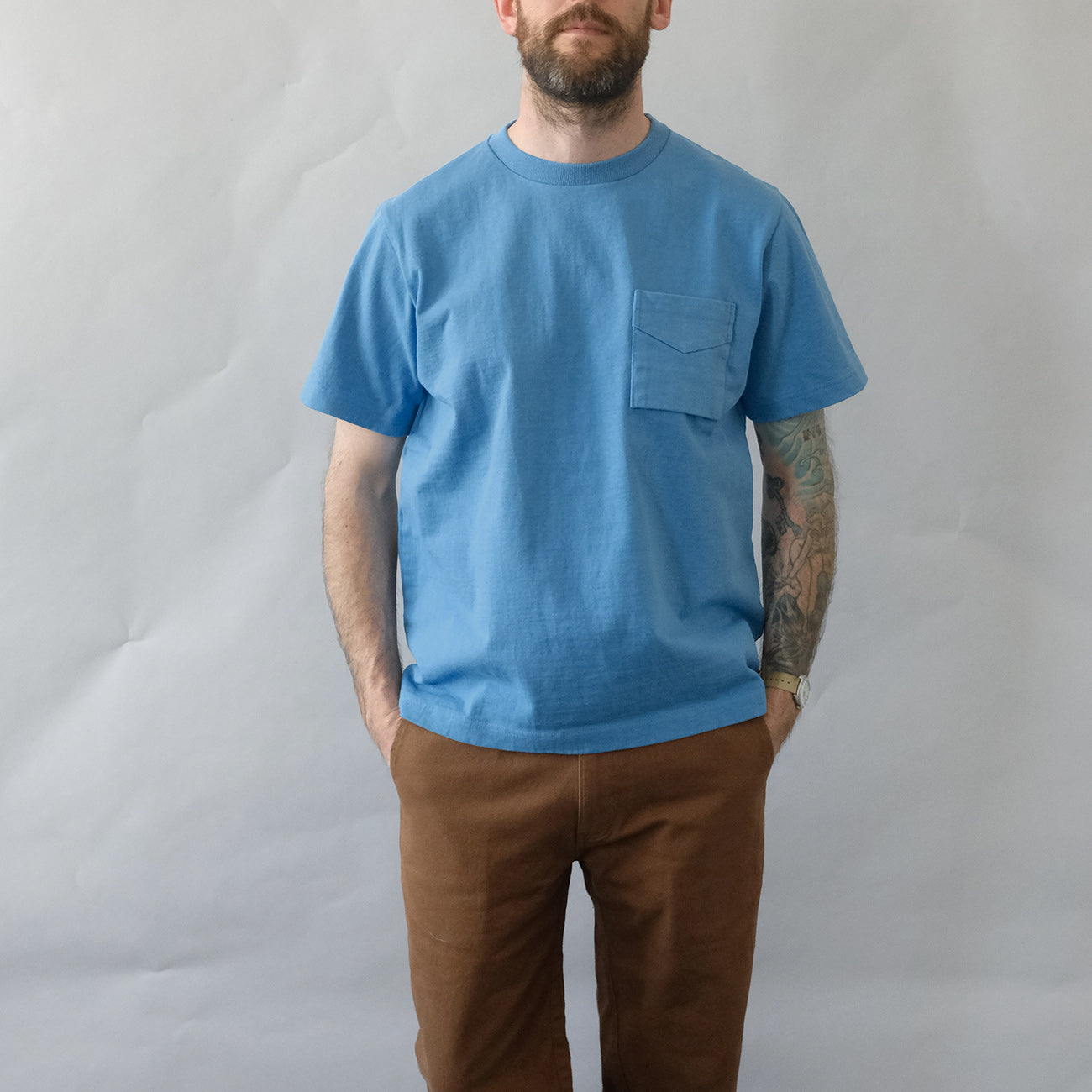 Dotsume High Density Pocket Tee - Brooklyn Blue - M, L