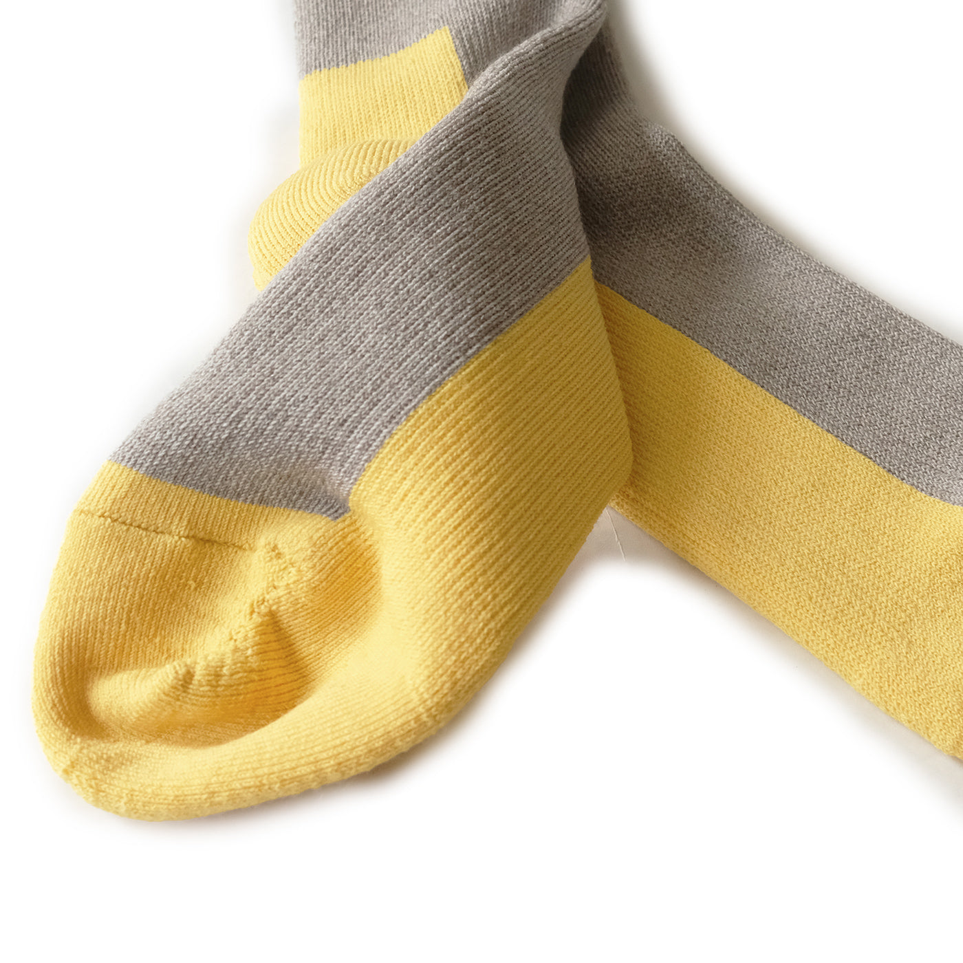 Wool Pile Trail Socks - Grey + Yellow