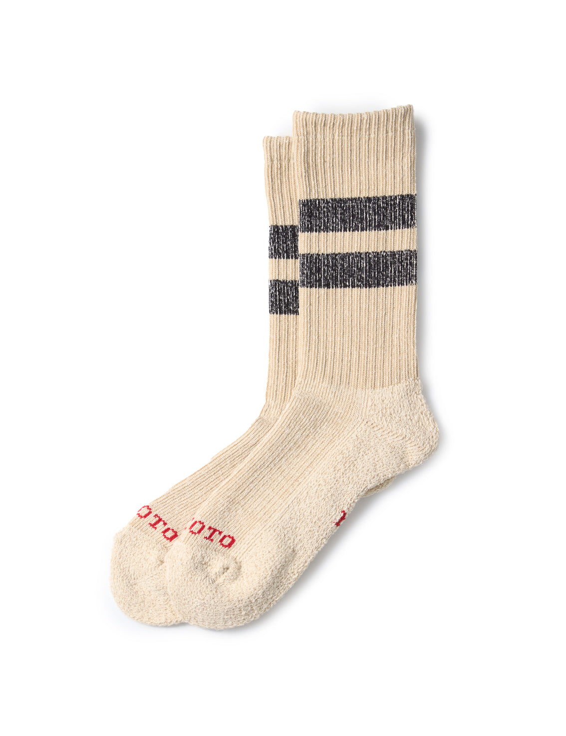 Pile Stripe Marl Crew - Beige/Black