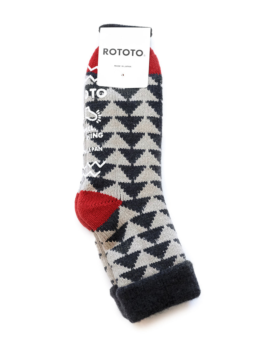 Comfy Room Socks - Charcoal/Red