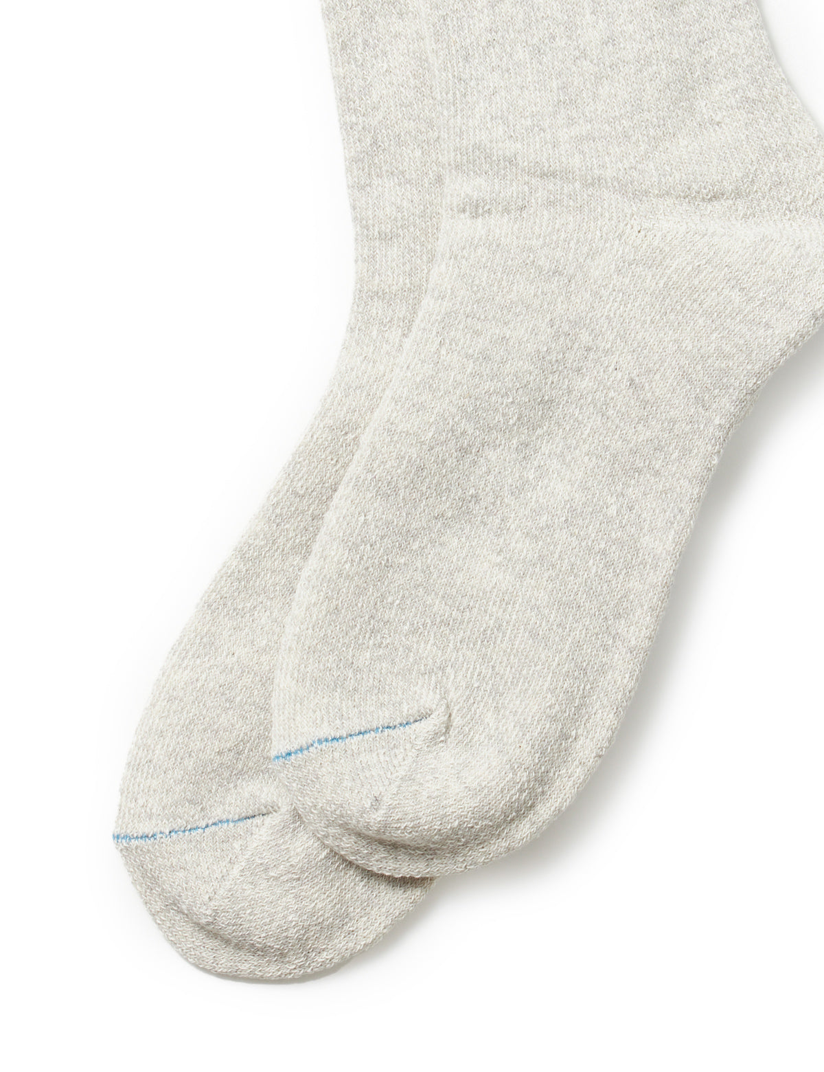 Double Face Crew Socks - Silk & Cotton - Lime / Light Grey