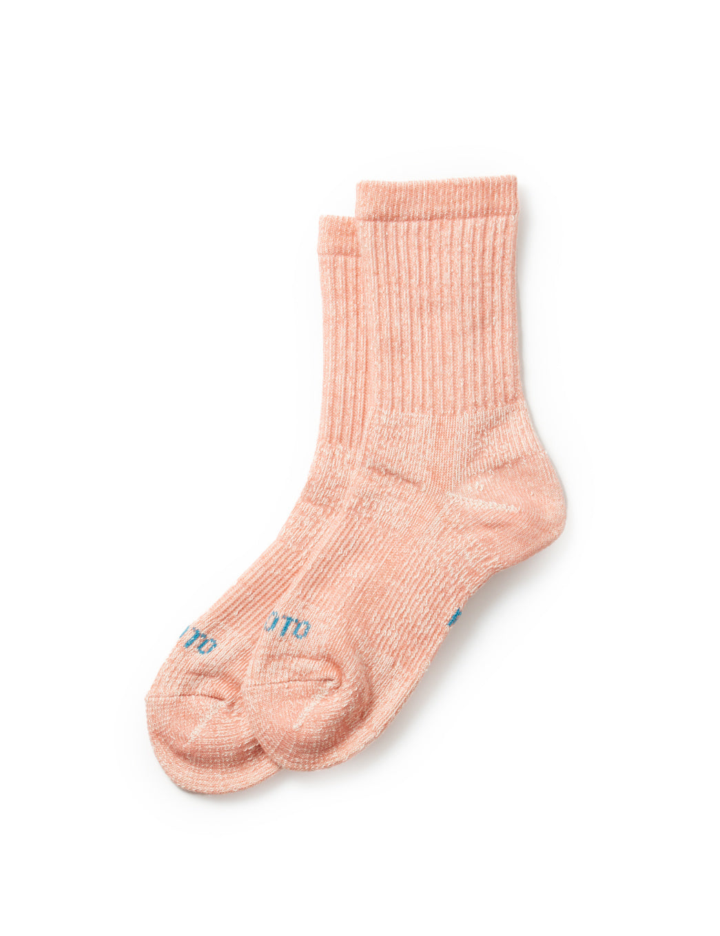 Double Face Mini Crew Socks "Organic Cotton" - Salmon