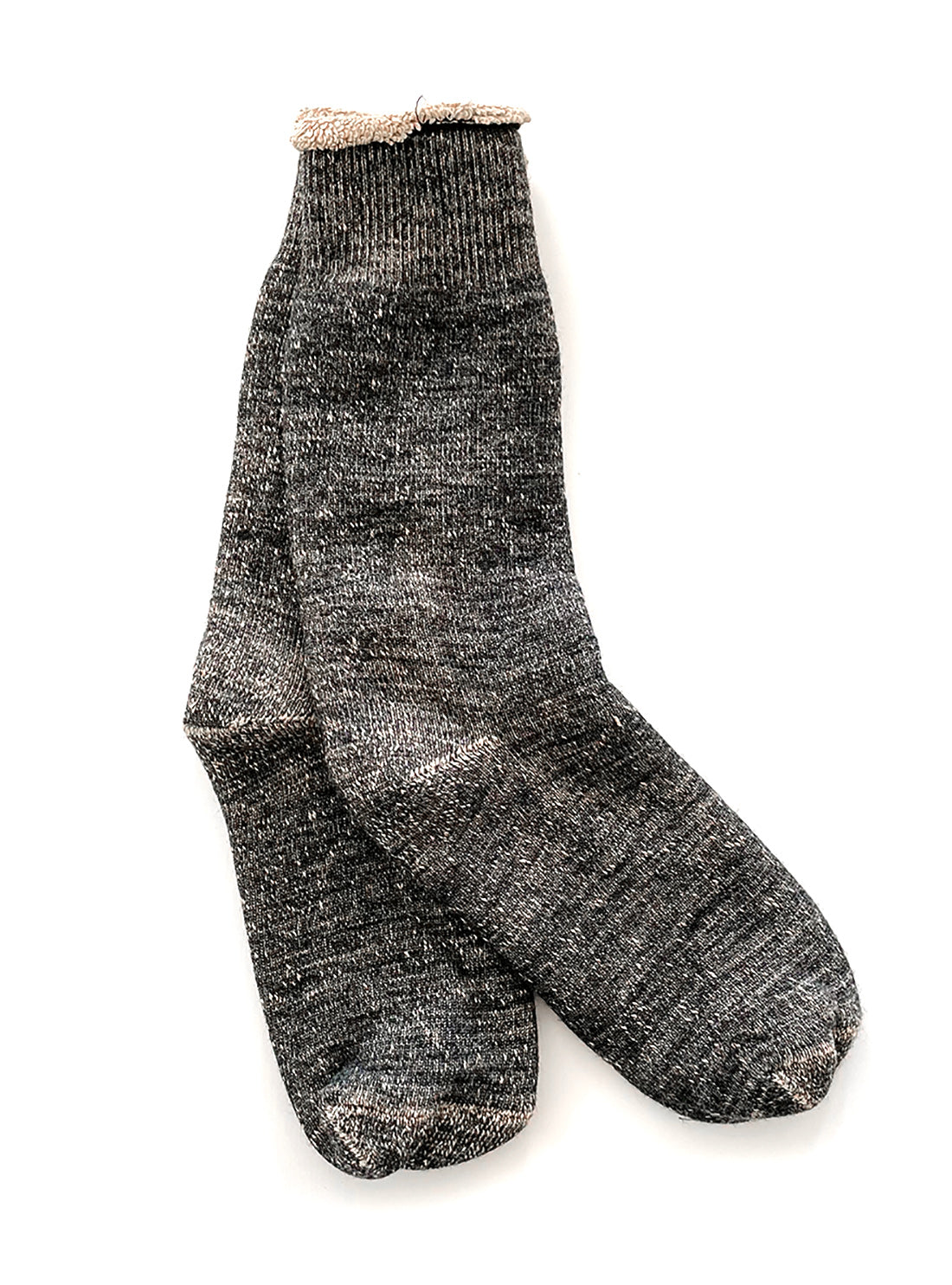 Double Face Merino + Cotton Socks - Black Brown