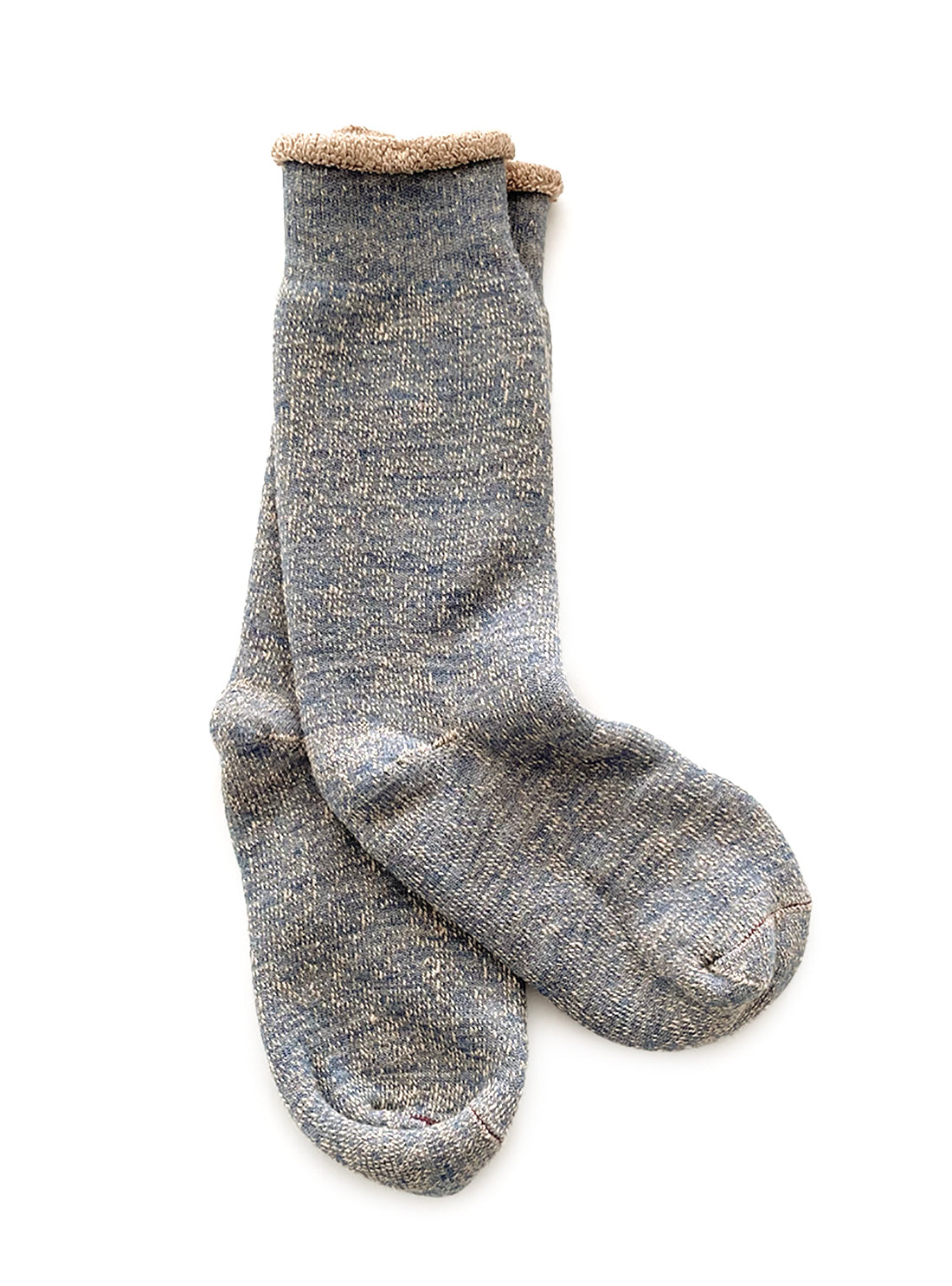 Double Face Merino + Cotton Socks - Blue Brown