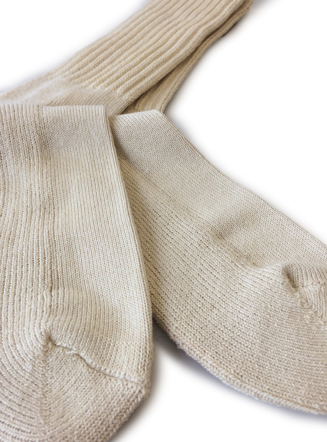 Loose Pile Crew Socks - Raw Beige