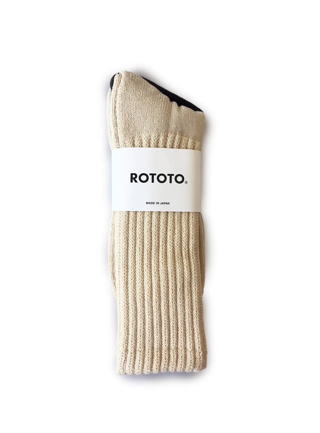 Loose Pile Crew Socks - Raw Beige