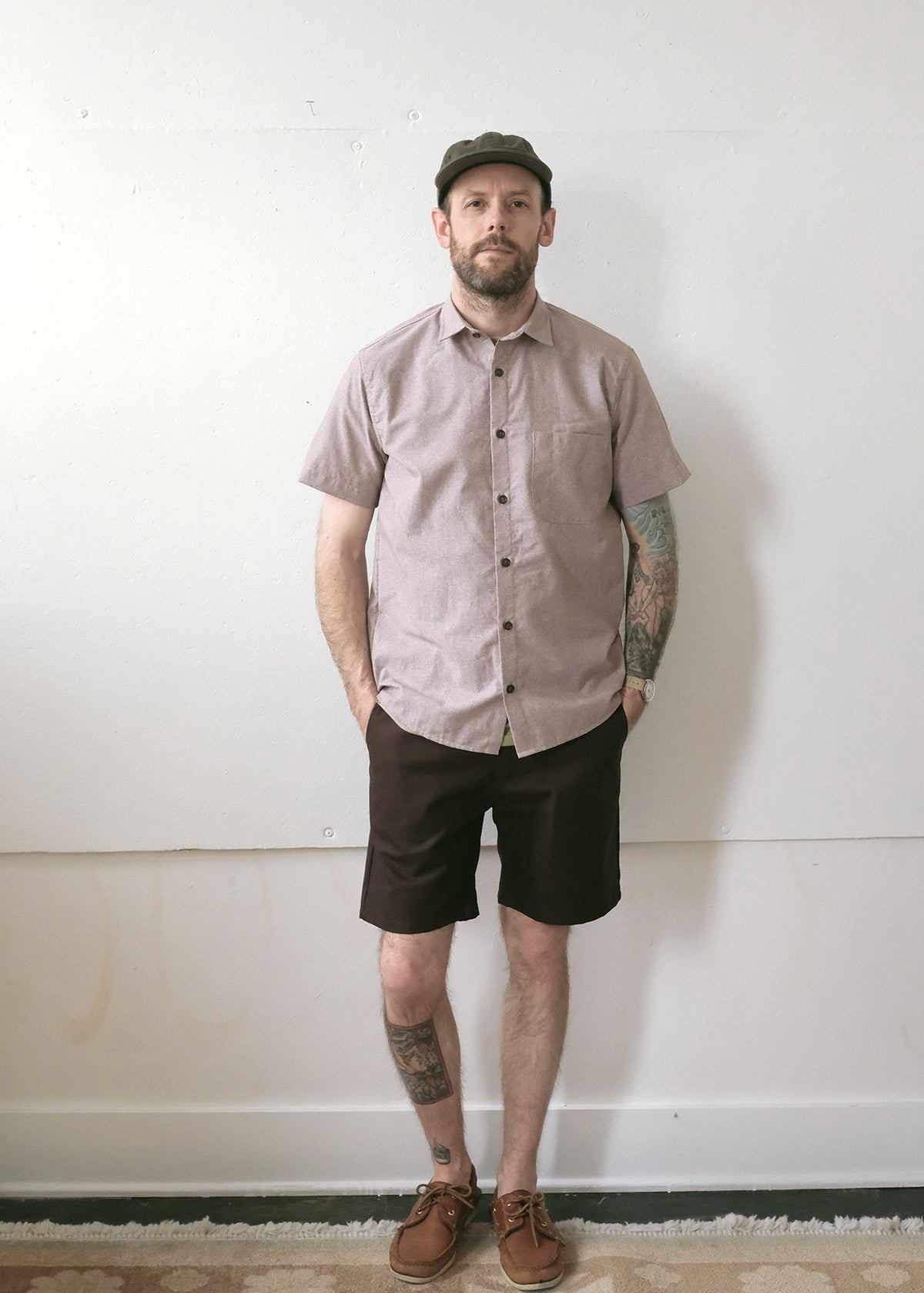 Short Sleeve Weathervane - Latte Chambray