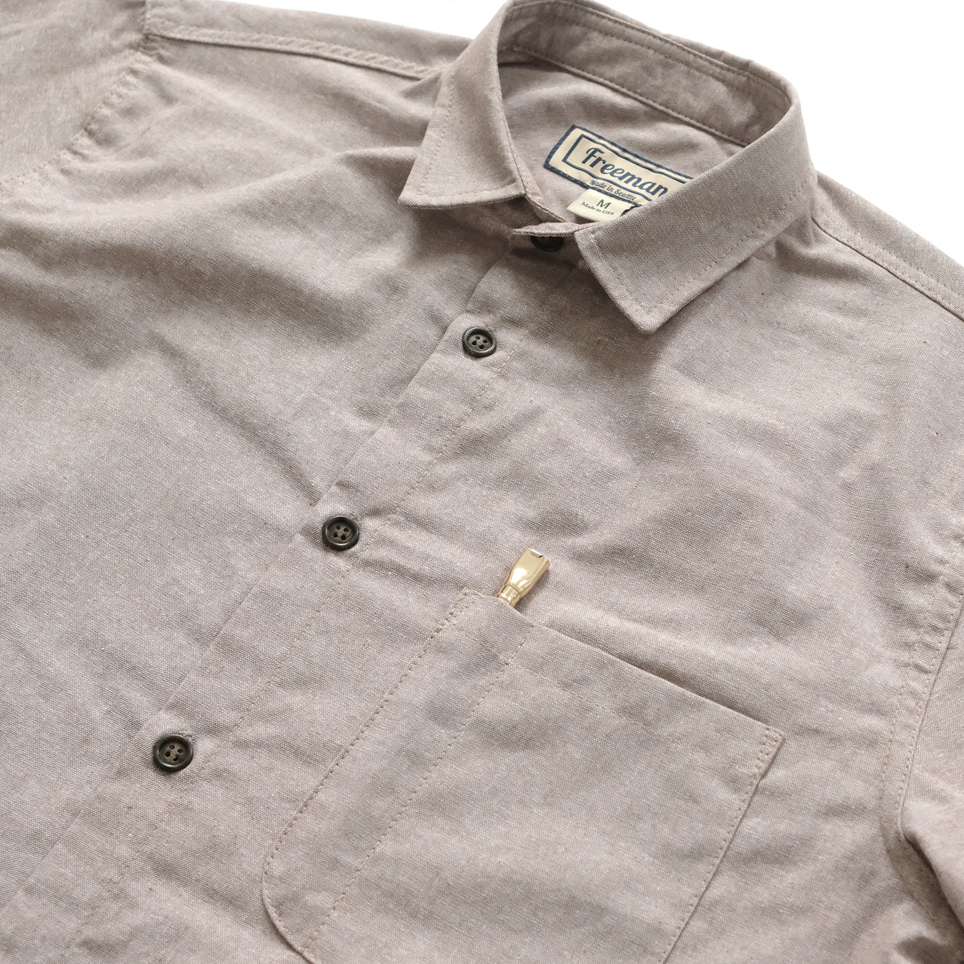 Short Sleeve Weathervane - Latte Chambray