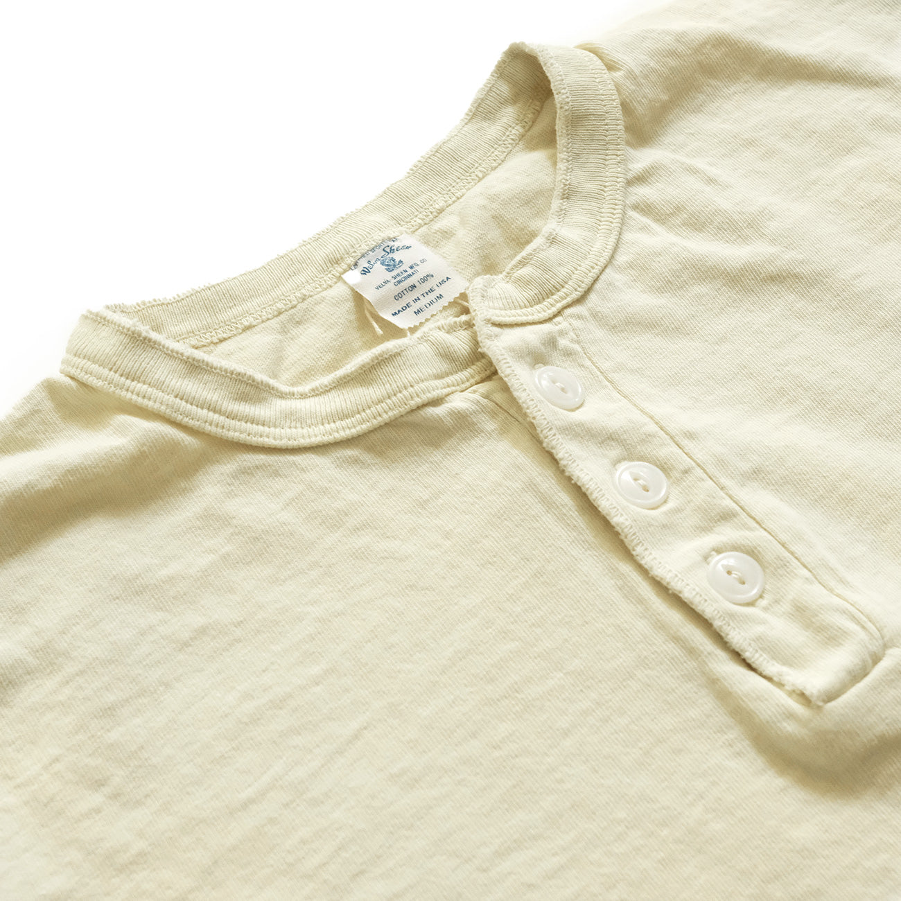 Pigment Dyed Henley Tee  - Oat Milk