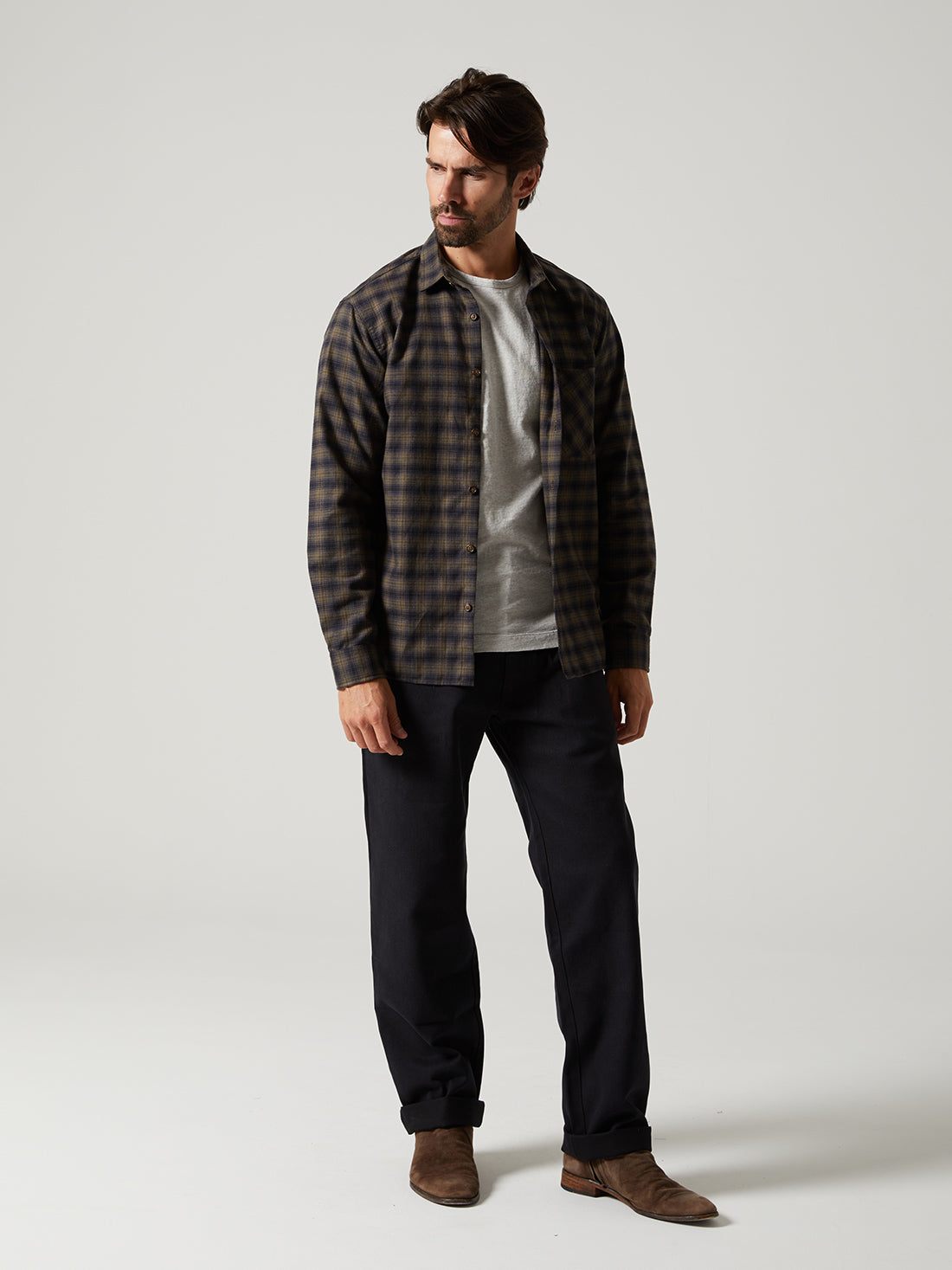 Weathervane Flannel –  Evening Shadow Plaid