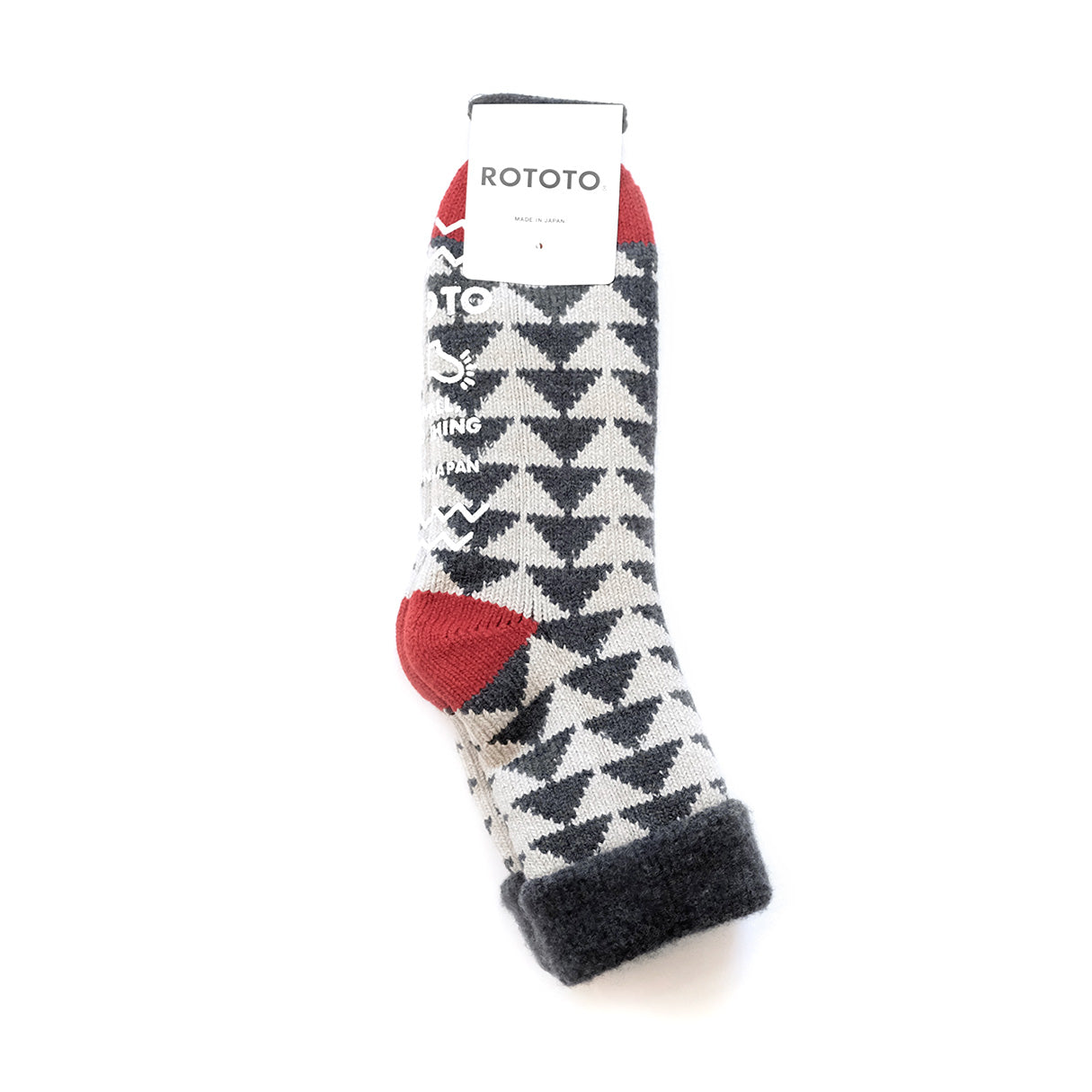 Comfy Room Socks - Charcoal/Red